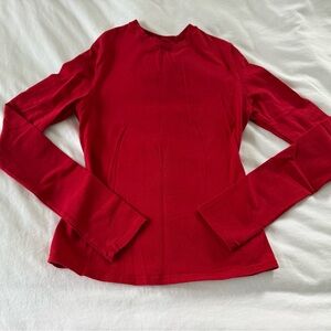 Skims cotton jersey long sleeve tee - cranberry